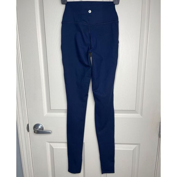 90 Degree by Reflex Adele Hi-Rise Split Hem Tight (Navy Blue) - XS - Picture 3 of 11